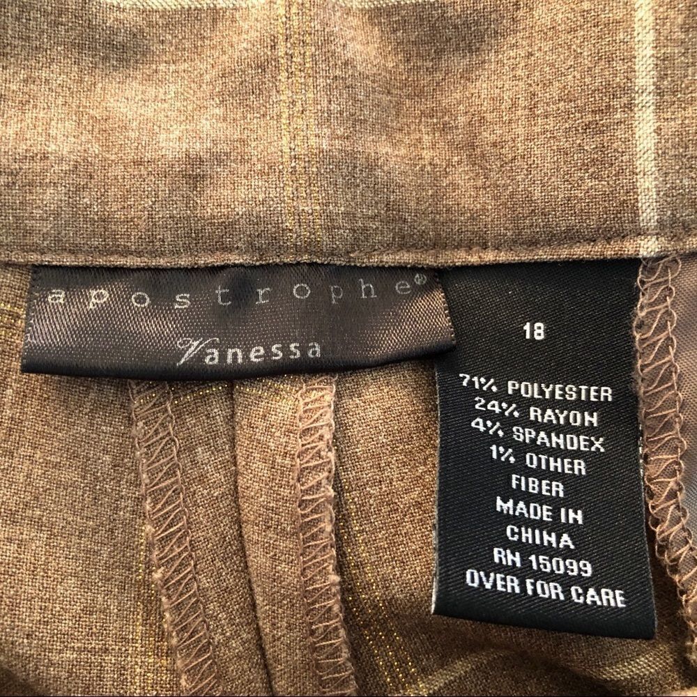 NWOT Apostrophe Vanessa Tan and Gold Gorgeous Size 18 Trousers! - Picture 6 of 7